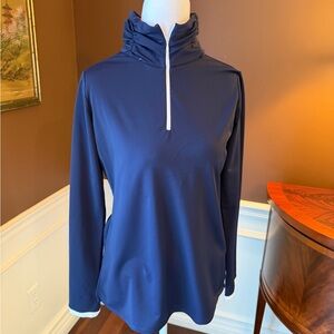Jude Connally Women’s 1/4 ZipAshley Navy with White Size Small NWT